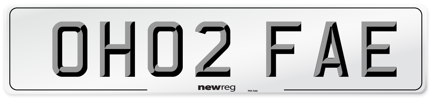 OH02 FAE Number Plate from New Reg